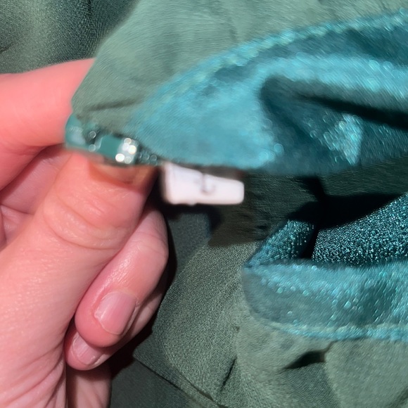 Green Square Neck Dress - Picture 2 of 3